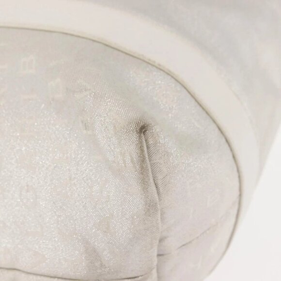 BVLGARI Logo mania Tote Bag Canvas Silver White Auth BA6909 - Picture 7 of 15